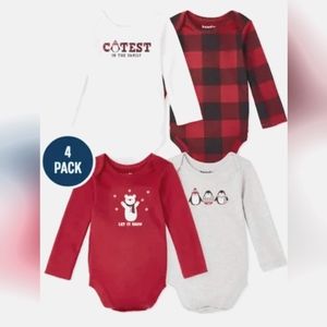 Baby Buffalo Plaid Bodysuit Place Unisex 4-Pack, NEW, Polos para bebes